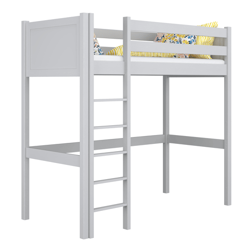 Cama alta de madeira N06 cinza