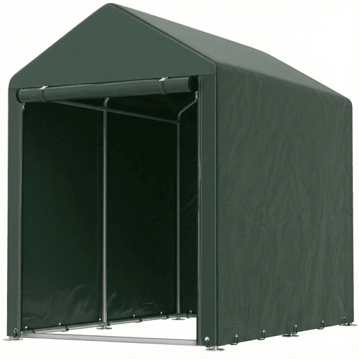 Outsunny Abrigo para Ferramentas Bicicletas e Motos 120x179x165 cm Garagem Portátil com 2 Habitações Porta com Fecho de Correr Impermeável Anti-UV para Jardim Verde Escuro