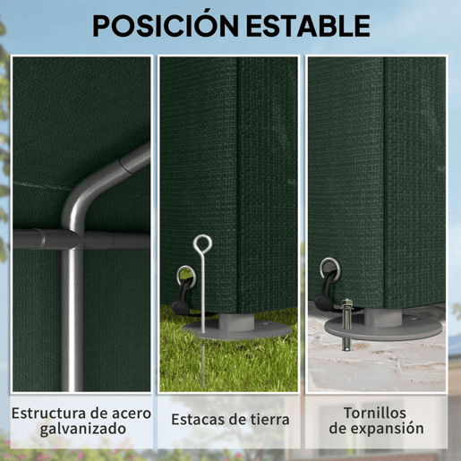 Outsunny Abrigo para Ferramentas Bicicletas e Motos 120x179x165 cm Garagem Portátil com 2 Habitações Porta com Fecho de Correr Impermeável Anti-UV para Jardim Verde Escuro