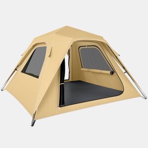 Outsunny Tenda de Campanha Instantânea, Tenda Pop-Up com Janelas de Rede e Bolsa de Transporte, Impermeável 3000mm e Proteção UPF50+, para 2-3 Pessoas, Caqui
