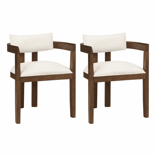 Cadeira de sala de jantar, pacote de 2 - confortável e respirável, estilo moderno, linho - cor nogueira Cadeira de sala de jantar, pacote de 2 - confortável e respirável, estilo moderno, linho - cor nogueira