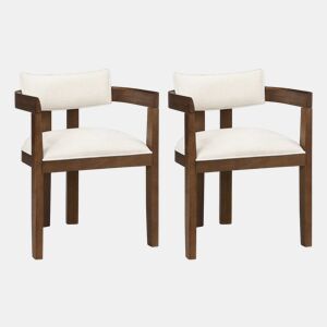 Cadeira de sala de jantar, pacote de 2 - confortável e respirável, estilo moderno, linho - cor nogueira
