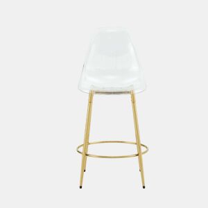 Conjunto de 2 bancos transparentes - Design flutuante, altura total: 102 cm - Dourado