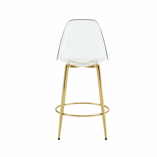 Conjunto de 2 bancos transparentes - Design flutuante, altura total: 102 cm - Dourado