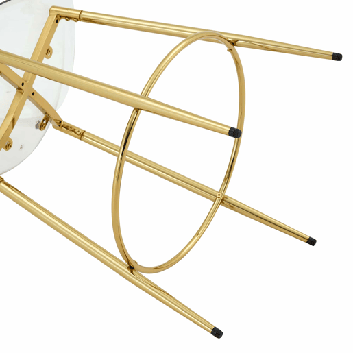 Conjunto de 2 bancos transparentes - Design flutuante, altura total: 102 cm - Dourado
