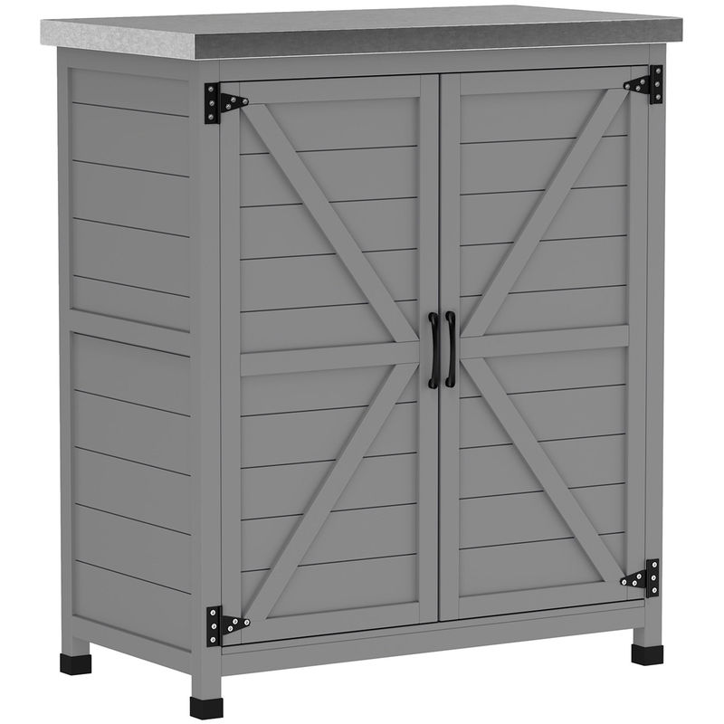 Caseta de Jardín Madera de Abeto, Acero Galvanizado Outsunny