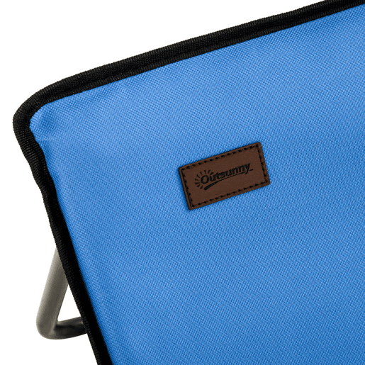 Outsunny Conjunto de 2 Esteiras de Praia Dobráveis em Tecido Oxford 600D com Encosto Reclinável e Alça de Transporte para Jardim 142x51x40 cm Azul