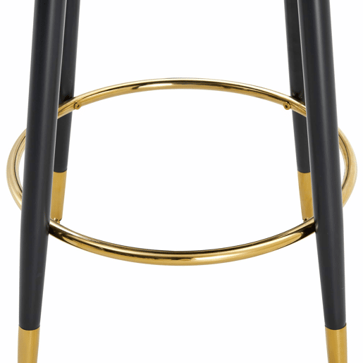 Banco de bar giratório 360° - Almofada em PU preto, confortável e acolchoada, ideal para bares, salas de jantar, cozinhas e terraços - Preto