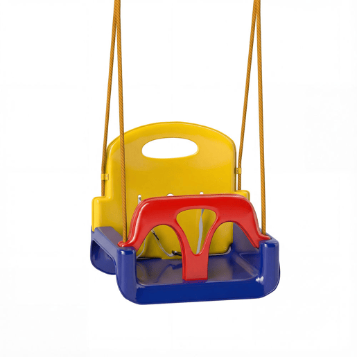 Outsunny Baloiço Infantil 3 em 1 Baloiço para Crianças Cordas Ajustáveis com Encosto Amovível Barra em T Cinto de Segurança para Interior e Exterior Apenas Assento Azul Escuro