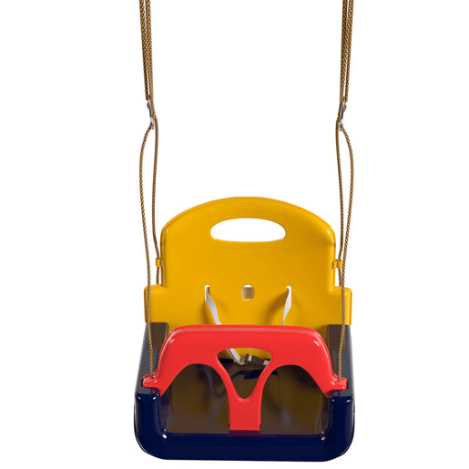 Outsunny Baloiço Infantil 3 em 1 Baloiço para Crianças Cordas Ajustáveis com Encosto Amovível Barra em T Cinto de Segurança para Interior e Exterior Apenas Assento Azul Escuro