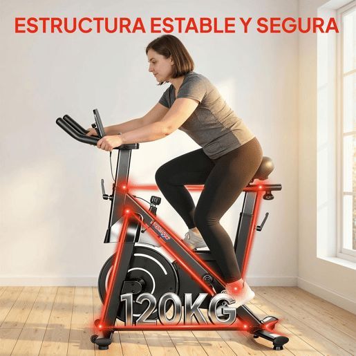 SPORTNOW Bicicleta Estática com Resistência Magnética Regulável Bici Estática Silenciosa com Ecrã LCD Volante Assento e Guiador Ajustáveis Rodas e Suporte para Tablet Carga 120u202Fkg Preto