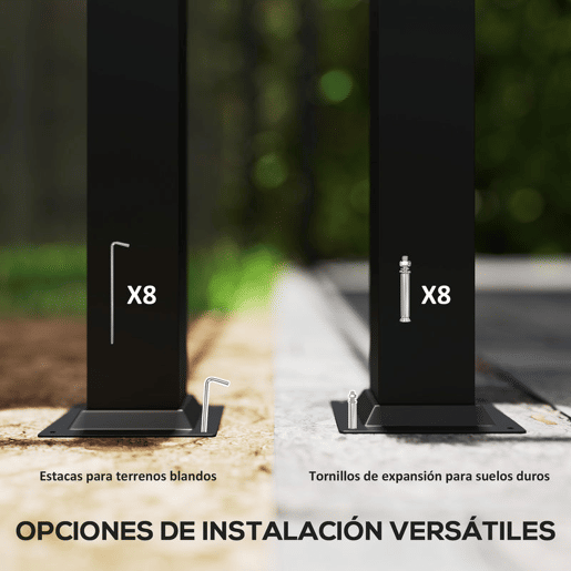 Outsunny Pérgola de Jardim 3x3 m com Teto Retráctil e Acessório Magnético Pérgola de Jardim com Proteção UV30+ Colunas Metálicas e Ganchos Pérgola para Pátio, Terraço, Exterior Creme