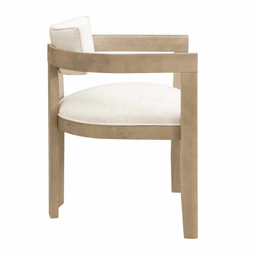 2 Cadeiras de sala de jantar - Madeira maciça, confortáveis e respiráveis, estilo moderno, estofadas em linho - Cor natural
