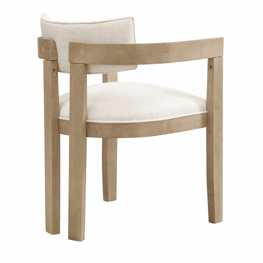 2 Cadeiras de sala de jantar - Madeira maciça, confortáveis e respiráveis, estilo moderno, estofadas em linho - Cor natural