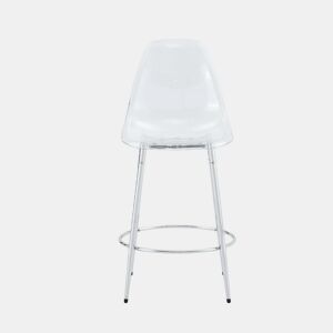 Conjunto de 2 bancos transparentes - Design flutuante - Altura: 102 cm - Pernas metálicas prateadas