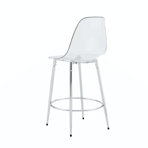 Conjunto de 2 bancos transparentes - Design flutuante - Altura: 102 cm - Pernas metálicas prateadas