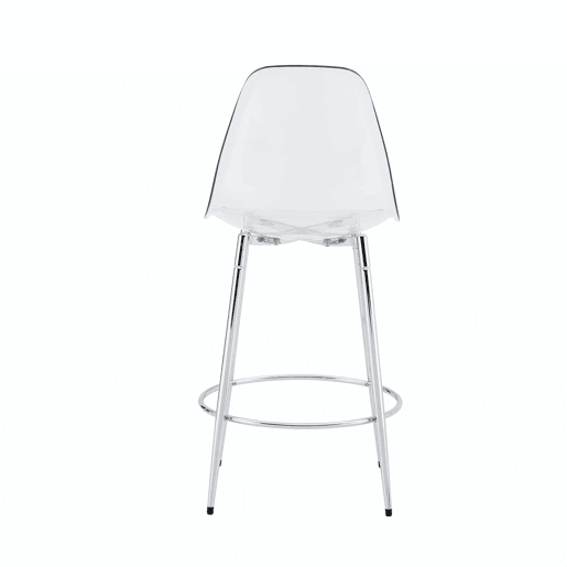 Conjunto de 2 bancos transparentes - Design flutuante - Altura: 102 cm - Pernas metálicas prateadas