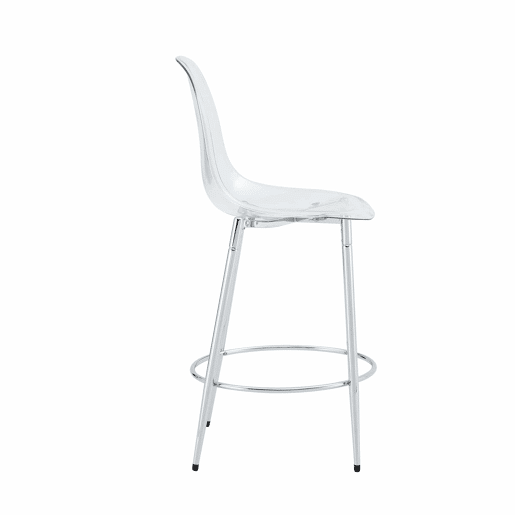 Conjunto de 2 bancos transparentes - Design flutuante - Altura: 102 cm - Pernas metálicas prateadas