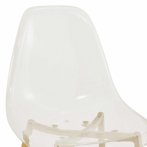 4 cadeiras de sala de jantar - transparentes com pernas metálicas douradas, estáveis e antiderrapantes - dourado e transparente