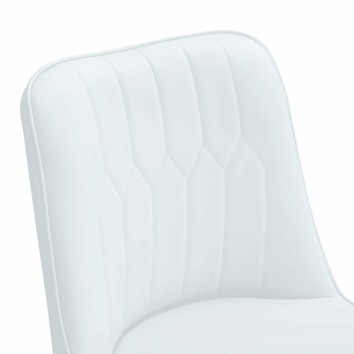 Conjunto de 2 bancos de bar, 100 cm - Couro PU branco, estrutura metálica prateada, apoio para os pés confortável - Branco e prateado