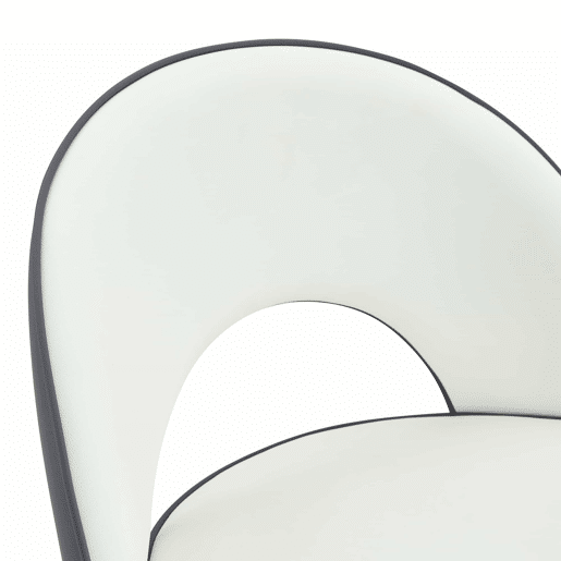 Banco de bar giratório 360° - Almofadas cinza escuro e branco, material PU, banco acolchoado confortável, ideal para bares, salas de jantar, cozinhas, terraços, etc. - Cor: Cinza escuro, Branco