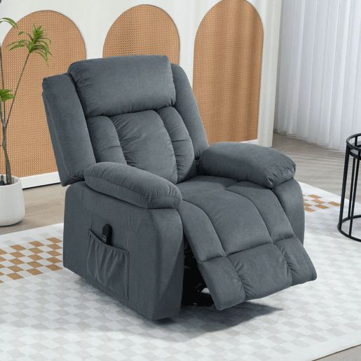 Poltrona Relax Reclinável Elétrica HOMCOM Levanta Pessoas com Porta USB Controlo Remoto Assento Largo Apoio para os Pés Estofada em Tecido Aveludado Cinzento Poltrona Relax Reclinável Elétrica HOMCOM Levanta Pessoas com Porta USB Controlo Remoto Assento Largo Apoio para os Pés Estofada em Tecido Aveludado Cinzento