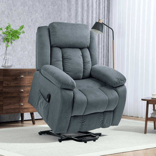 Poltrona Relax Reclinável Elétrica HOMCOM Levanta Pessoas com Porta USB Controlo Remoto Assento Largo Apoio para os Pés Estofada em Tecido Aveludado Cinzento Poltrona Relax Reclinável Elétrica HOMCOM Levanta Pessoas com Porta USB Controlo Remoto Assento Largo Apoio para os Pés Estofada em Tecido Aveludado Cinzento