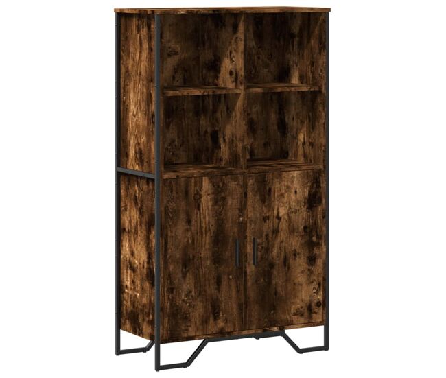 Aparador alto - mueble de almacenamiento madera ingeniería roble ahumado 79,5x35,5x137,5cm es1482
