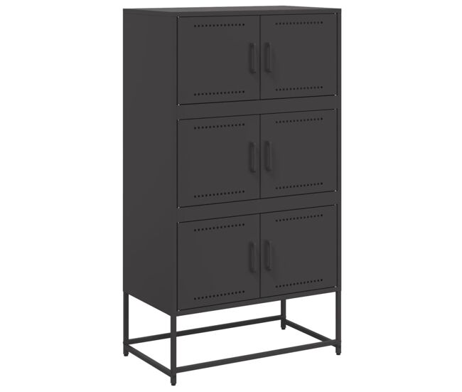 Aparador - mueble de almacenamiento de acero negro 68,5x38,5x123,5 cm es2339