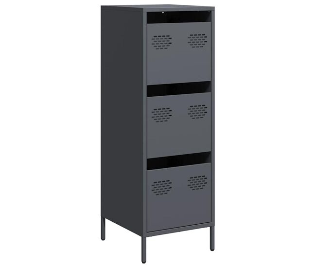 Aparador - mueble de almacenamiento de acero gris antracita 39x35x103,5 cm es2240