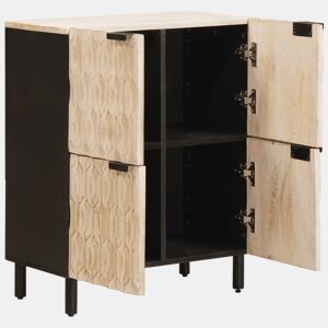 Bufete - Móvei de apoio com porta Acabamento em Wash Branco 60 x 33 x 75 cm pt1723