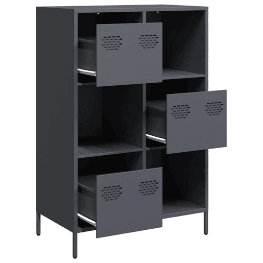 Armário alto - Bufete - Móvei de apoio 68x39x103,5 cm aço antracite pt2246