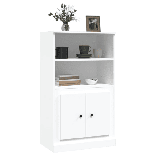 Armário alto - Bufete - Móvei de apoio derivados de madeira 60x35,5x103,5 cm branco pt2476