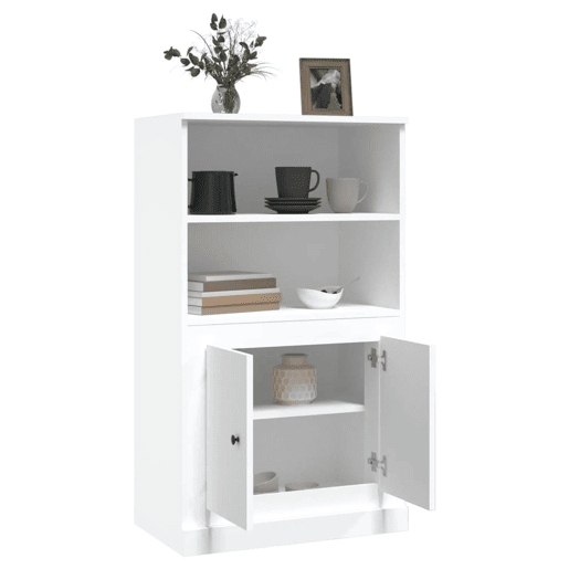 Armário alto - Bufete - Móvei de apoio derivados de madeira 60x35,5x103,5 cm branco pt2476