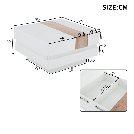Mesa de centro quadrada de painel de partÃculas,branco Mesa de centro quadrada de painel de partÃculas,branco