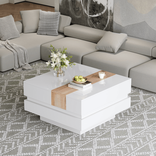 Mesa de centro quadrada de painel de partÃculas,branco Mesa de centro quadrada de painel de partÃculas,branco