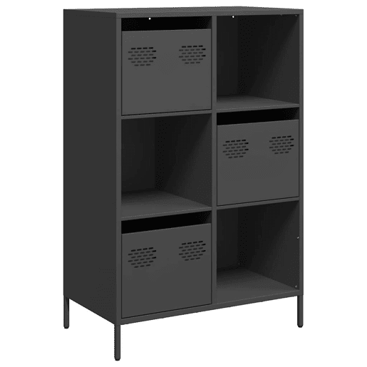 Armário alto - Bufete - Móvei de apoio 68x39x103,5 cm aço preto pt2341