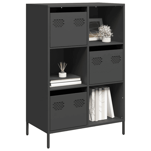 Armário alto - Bufete - Móvei de apoio 68x39x103,5 cm aço preto pt2341