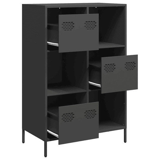 Armário alto - Bufete - Móvei de apoio 68x39x103,5 cm aço preto pt2341