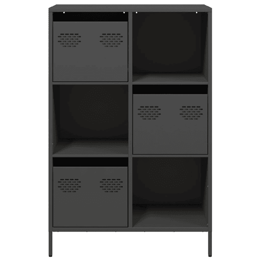 Armário alto - Bufete - Móvei de apoio 68x39x103,5 cm aço preto pt2341
