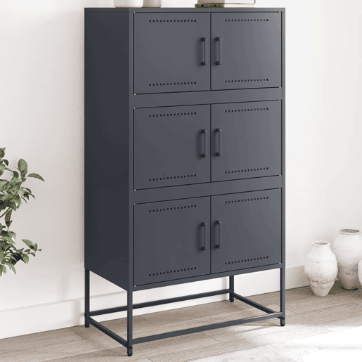 Aparador - Bufete - Móvei de apoio 68,5x38,5x123,5 cm aço antracite pt2244