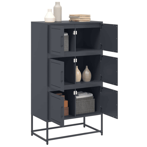 Aparador - Bufete - Móvei de apoio 68,5x38,5x123,5 cm aço antracite pt2244