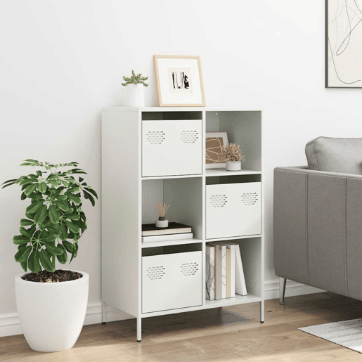 Armário alto - Bufete - Móvei de apoio 68x39x103,5 cm aço branco pt2220