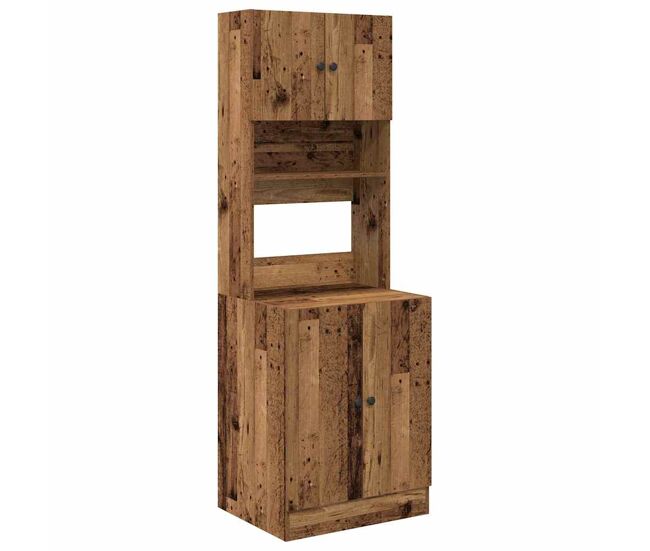 Aparador - mueble de almacenamiento de cocina 2 pcs madera vieja 60 x 50 x 180 cm es2423