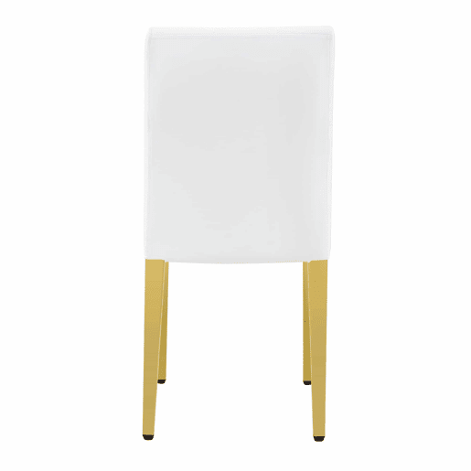 Cadeiras de sala de jantar 4 unidades - Luxo leve, metal dourado brilhante - Branco+Dourado