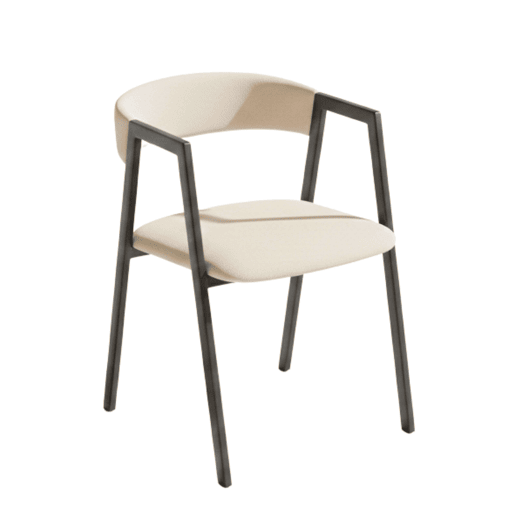 Conjunto de mesa de jantar fixa com 4 cadeiras, pacote de móveis para sala de estar, carvalho Bergam e bege.