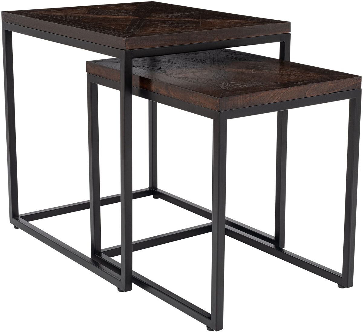 Set De 2 Mesa Auxiliar - Talero - Madera 48x38
