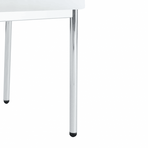 Conjunto de 4 cadeiras de jantar - Estilo leve-luxuoso, encosto em PU branco com padrão vertical + pernas metálicas prateadas - Branco + Prateado