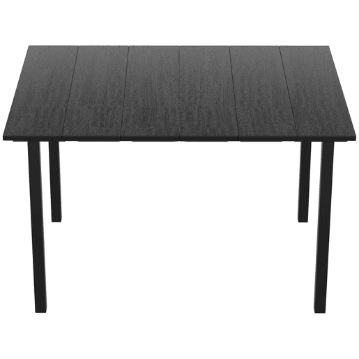 Outsunny Mesa de Jantar de Jardim Retangular Mesa Exterior para Terraço 120x90x74 cm com Tampo de HDPE e Estrutura Metálica para 6 Pessoas, Carga de 50 kg para Pátio Varanda Preto