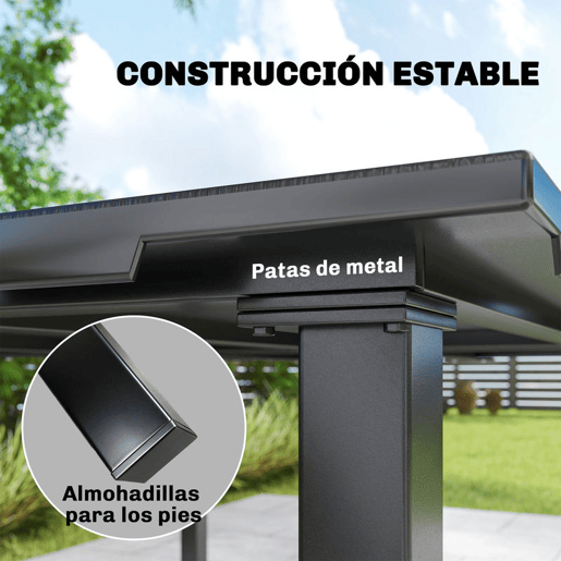 Outsunny Mesa de Jantar de Jardim Retangular Mesa Exterior para Terraço 120x90x74 cm com Tampo de HDPE e Estrutura Metálica para 6 Pessoas, Carga de 50 kg para Pátio Varanda Preto